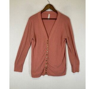 Cottagecore Zenana Outfitters Women XL Terracotta Pink‎ Snap Button Cardigan